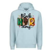 Blue Mist black story Premium Hoodie - MaliasSmallBusiness