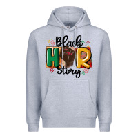 Heather Grey black story Premium Hoodie - MaliasSmallBusiness