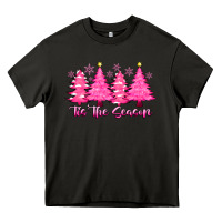 Asphalt Tis the Season Pink Trees Heavy Core Tee - CowhideDigitalArt