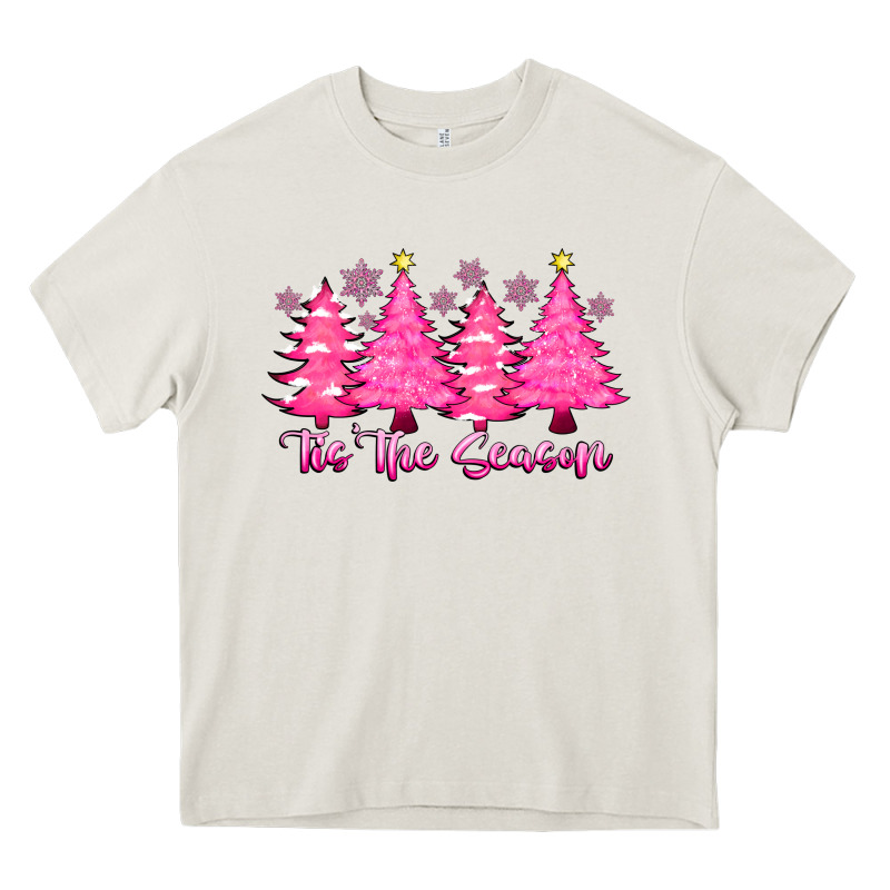 Tis The Season Pink Trees Heavy Core Tee by CowhideDigitalArt | Teevron