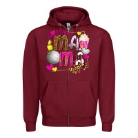 Mama Volleyball With Popcorn Zipper Hoodie | Teevron