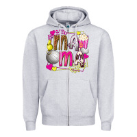 Heather Grey mama volleyball with popcorn Zipper Hoodie - texasbilliewilder