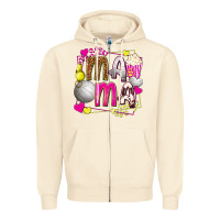 Sandshell mama volleyball with popcorn Zipper Hoodie - texasbilliewilder