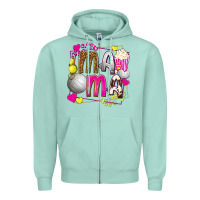 Seafoam mama volleyball with popcorn Zipper Hoodie - texasbilliewilder