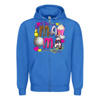 True Royal mama volleyball with popcorn Zipper Hoodie - texasbilliewilder