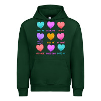 Forest Green valentine's day candy hearts Urban Hoodie - MaliasSmallBusiness