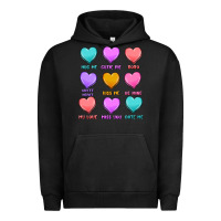 Pigment Black valentine's day candy hearts Urban Hoodie - MaliasSmallBusiness