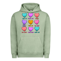 Pigment Oil Green valentine's day candy hearts Urban Hoodie - MaliasSmallBusiness