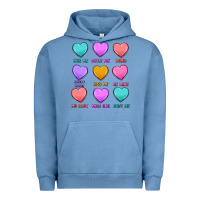 Pigment Pebble Blue valentine's day candy hearts Urban Hoodie - MaliasSmallBusiness