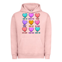 Pigment Salmon valentine's day candy hearts Urban Hoodie - MaliasSmallBusiness