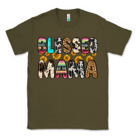 Army Green blessed mama Classic Tee - Zillion Design Studio