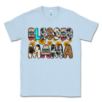Dusty Blue blessed mama Classic Tee - Zillion Design Studio