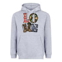 Heather Grey loce army Heavyweight Hoodie - CowhideDigitalArt