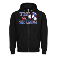 Black tis' the season volleyball Zipper Hoodie - Zillion Design Studio
