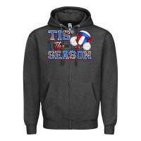 Charcoal Heather tis' the season volleyball Zipper Hoodie - Zillion Design Studio