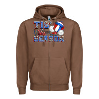 Chestnut tis' the season volleyball Zipper Hoodie - Zillion Design Studio