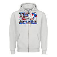 Dove Grey tis' the season volleyball Zipper Hoodie - Zillion Design Studio