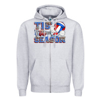 Heather Grey tis' the season volleyball Zipper Hoodie - Zillion Design Studio