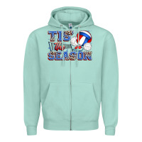 Seafoam tis' the season volleyball Zipper Hoodie - Zillion Design Studio