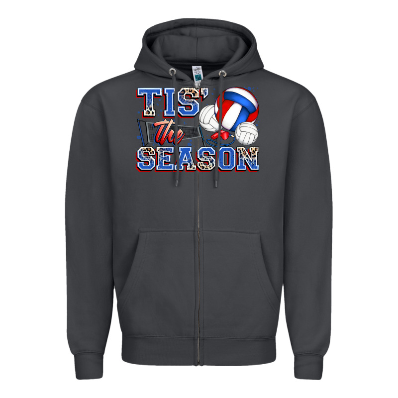Tis' The Season Volleyball Zipper Hoodie by Zillion Design Studio | Teevron