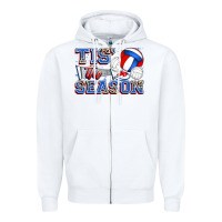 White tis' the season volleyball Zipper Hoodie - Zillion Design Studio