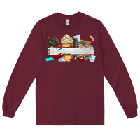 Burgundy preview teachers name Long Sleeve Tee - AdoDesignShop