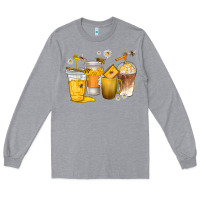 Heather Grey coffee cups bumble bee Long Sleeve Tee - texasbilliewilder