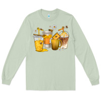 Matcha coffee cups bumble bee Long Sleeve Tee - texasbilliewilder