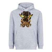 Heather Grey afro bun Heavyweight Hoodie - HRA Design Shop