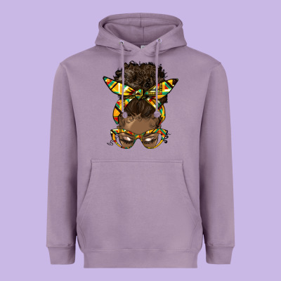 Afro Bun Heavyweight Hoodie Designed By Hra Design Shop