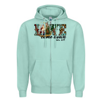 Seafoam love came down holy family Zipper Hoodie - RanaPortraitStore