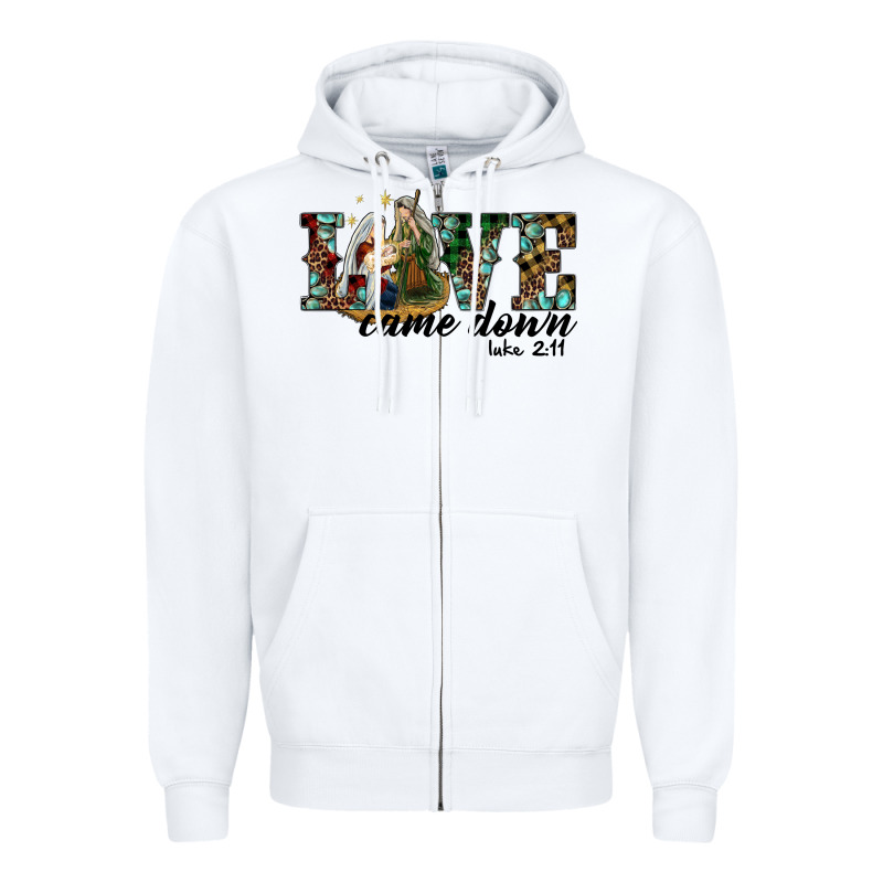 Love Came Down Holy Family Zipper Hoodie by RanaPortraitStore | Teevron