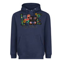 Navy love my veteran Heavyweight Hoodie - CowhideDigitalArt