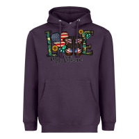 Plum love my veteran Heavyweight Hoodie - CowhideDigitalArt