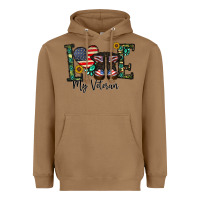 Toasted Coconut love my veteran Heavyweight Hoodie - CowhideDigitalArt