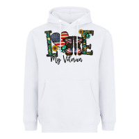 White love my veteran Heavyweight Hoodie - CowhideDigitalArt