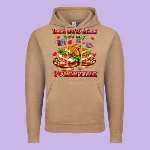 Hamburger Are My Valentine Vintage Hoodie Designed By Adodesignshop