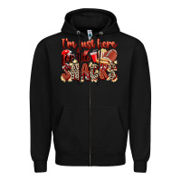 Black i'm just here for the snacks american football Zipper Hoodie - Zillion Design Studio
