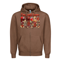 Chestnut i'm just here for the snacks american football Zipper Hoodie - Zillion Design Studio