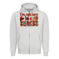 Dove Grey i'm just here for the snacks american football Zipper Hoodie - Zillion Design Studio