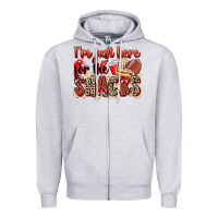 Heather Grey i'm just here for the snacks american football Zipper Hoodie - Zillion Design Studio