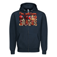 Navy i'm just here for the snacks american football Zipper Hoodie - Zillion Design Studio