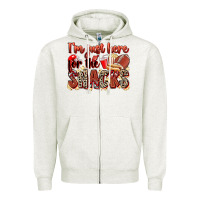 Oatmeal Heather i'm just here for the snacks american football Zipper Hoodie - Zillion Design Studio