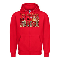 Red i'm just here for the snacks american football Zipper Hoodie - Zillion Design Studio