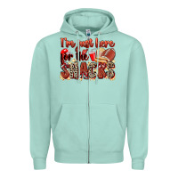 Seafoam i'm just here for the snacks american football Zipper Hoodie - Zillion Design Studio