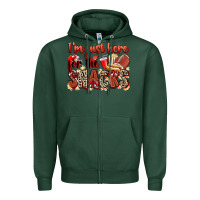 Sports Green i'm just here for the snacks american football Zipper Hoodie - Zillion Design Studio