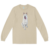 Mushroom Hand Drawing White Shepherd Long Sleeve Tee - RanaPortraitStore
