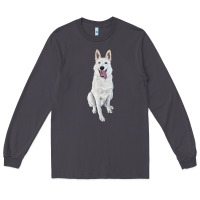 Hand Drawing White Shepherd Long Sleeve Tee | Teevron