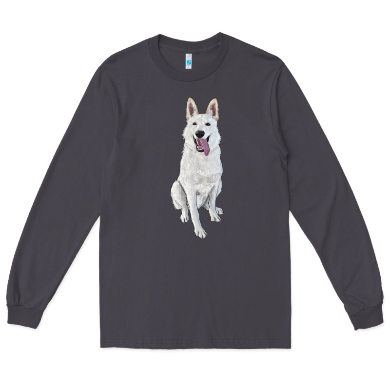 Hand Drawing White Shepherd Long Sleeve Tee by RanaPortraitStore | Teevron