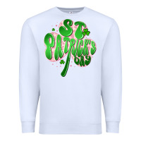 White st patricks day clover Premium Sweatshirt - Artiststas
